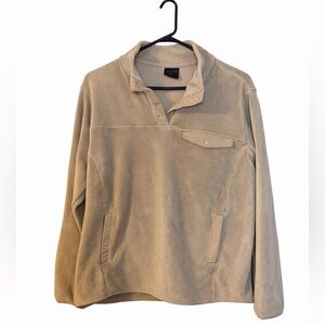 32° Heat Women’s Fleece Pullover Snap Neck Beige Size Large Soft Cozy